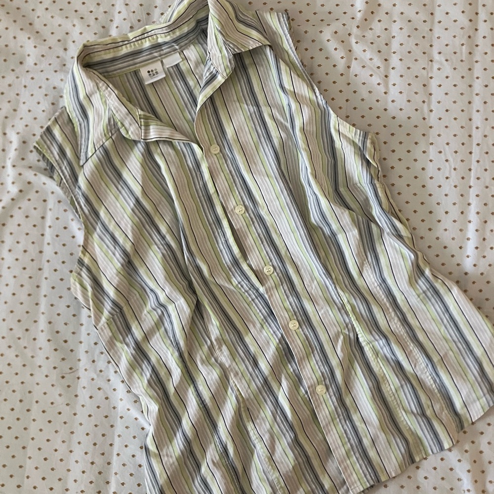 Apt. 9 Multicolor Striped Sleeveless Button-Down Shirt